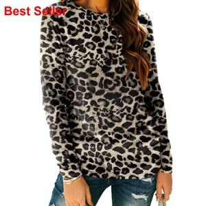 Plus Size Long Sleeve Crewneck Top, Soft Stretch Fabric, Everyday Casual Wear